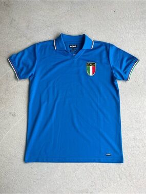 Copa Italia Men's Blue Polo with Italy Crest